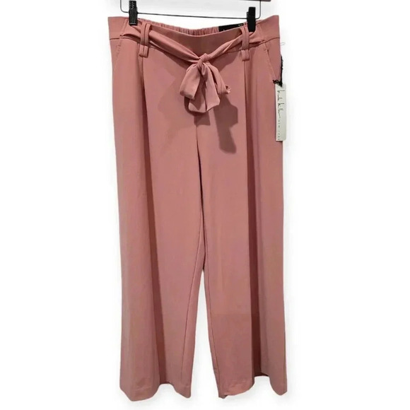 Nicole Miller Pants - NWT Nicole Miller Size M Pull On Tie Waist Wide Leg Cropped Pants  Salmon Pink